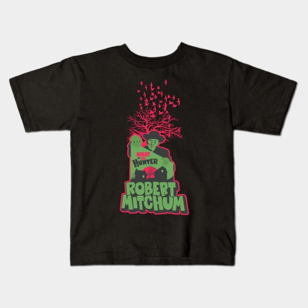 The Night of the Hunter: Captivating Robert Mitchum's Iconic Performance Kids T-Shirt by Boogosh